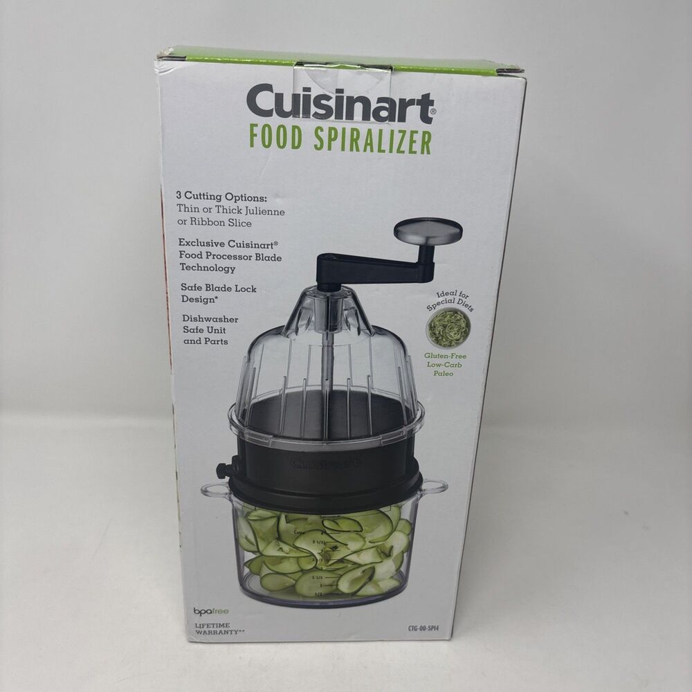 Cuisinart Food Spiralizer Thin & Thick Julienne or Ribbon Slice Bpa Free NEW